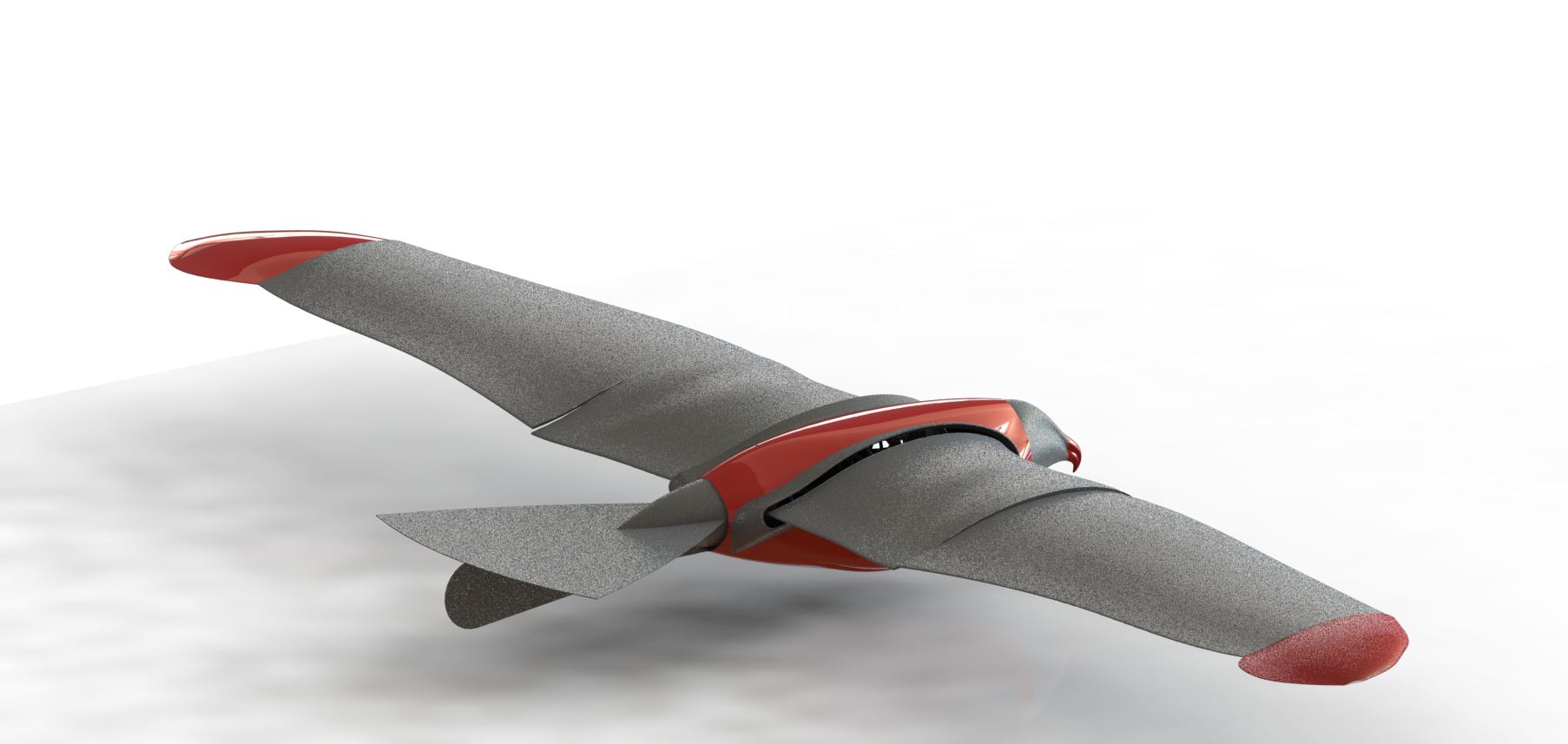 DroneAvion full bird drone in flight, CAD render