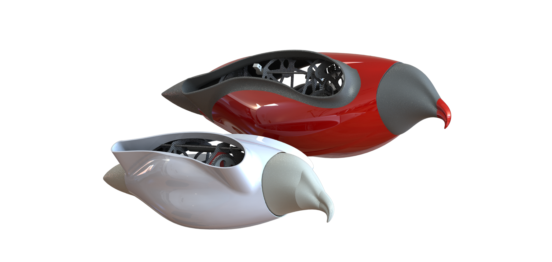 Fuselage concept, red and white body variants